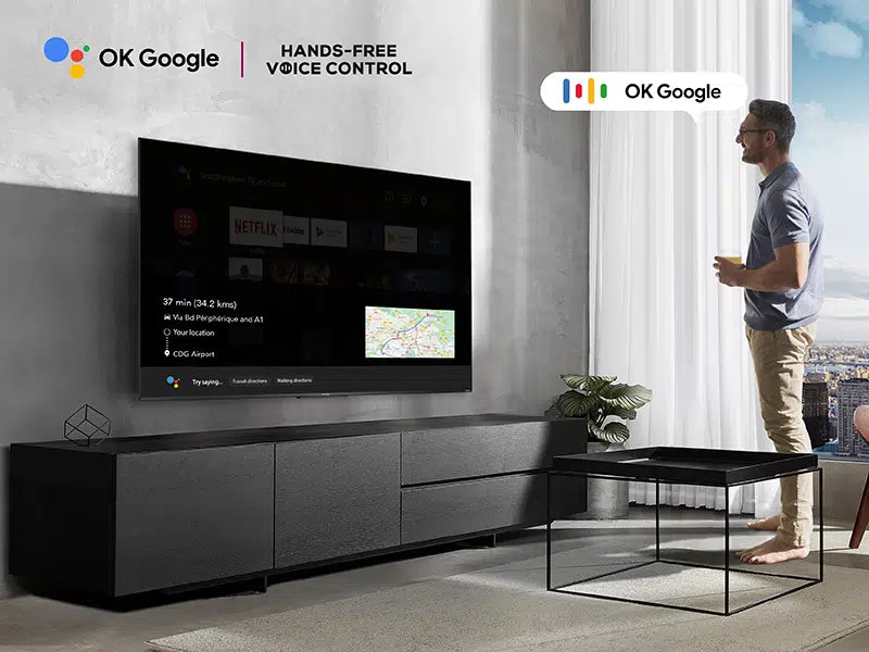 Televizor TCL QLED 85C735, 215 cm, Smart Google TV, 4K Ultra HD, 120hz, Clasa G