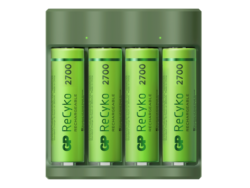 Battery charger GP ReCyko Everyday B421 (USB and Wall Charger) + 4 ReCyko AA 2600mAh batteries