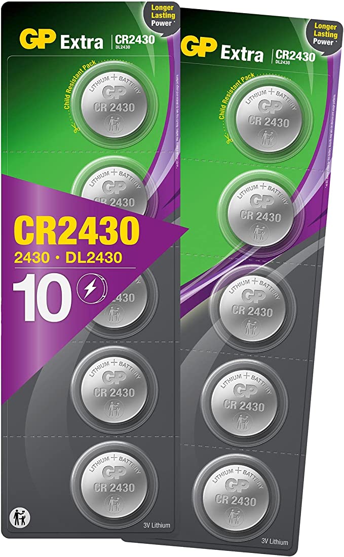 Batteries GP Extra Lithium CR2430 (DL2430), 3.0V, blister 10pcs